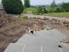 Excavating the stream bed.